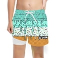 thumbnail image 2 of Boys Swim Trunks with Compression Liner Ice Cream Shorts Drawstring Quick Dry Swim Shorts for Boys Beach Vacation, 2 of 4