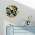 thumbnail image 4 of Chilfamy Butterfly Round Wooden Wall Clock 10 Inch Home Decor 10x10in, 4 of 8