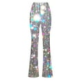 thumbnail image 4 of BVOFAR Womens Sequin Flare Leggings 2025 Sparkly Print Glitter Legging High Waisted Bell Bottom Pants Yoga Workout Bootcut Pant, 4 of 5
