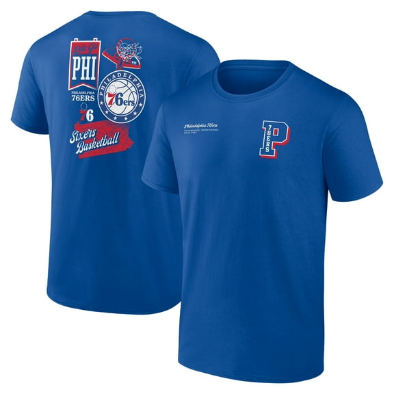 Men's Royal Philadelphia 76ers Split Zone T-Shirt