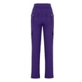 thumbnail image 6 of Over Size Women High Waisted Cargo Pants Women's Casual Trousers Solid Elastic Waist Pants Stretchy Stylish Pants Yoga Cargo Pants With Pocket Gift for Adults Ndbuld Purple 2XL, 6 of 7
