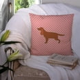 thumbnail image 3 of English Cocker Spaniel Checkerboard Pink Fabric Decorative Pillow, 3 of 4