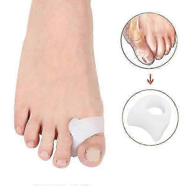 4-pack Gel Toe Separator (White) for Overlapping Toes, Hallux Valgus, Big Toe Adjustment, Support & Spacer
