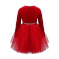 thumbnail image 2 of CHICTRY Kids Girls Christmas Party Long Sleeve Dress Doll Collar Velvet Miss Santa Dress New Year Outfit Red 8, 2 of 7