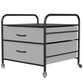 thumbnail image 1 of DHMAKER Support de Réfrigérateur avec Rangement, Chariot de Réfrigérateur à 2 Tiroirs pour Mini Réfrigérateur, Cadre Noir avec Tiroirs Gris, Chariot Roulant avec Roues Pivotantes, 1 of 1