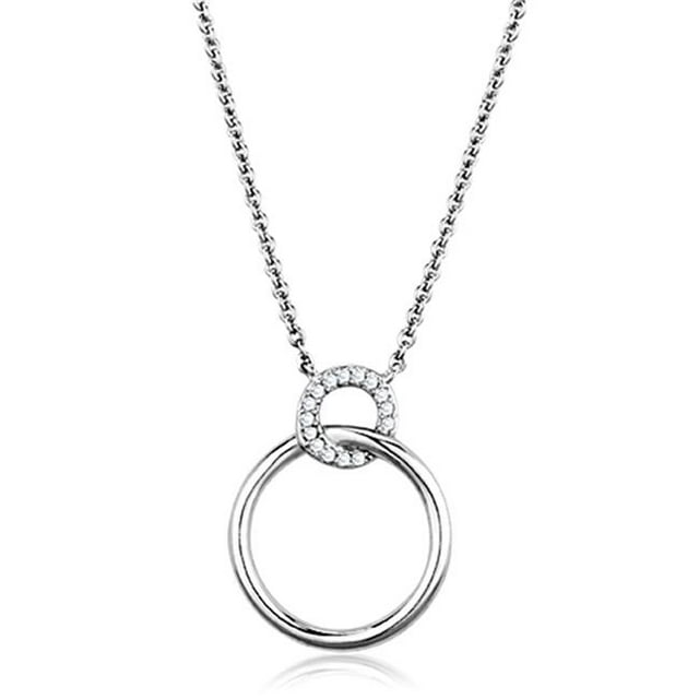 Alamode 3W717-16Plus3 Femmes Collier en Laiton Rhodié avec AAA Grade CZ en Clair - 16 & 3 Po.