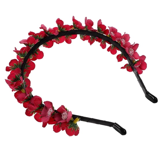 FENGGUIQU Red Floral Hair Headband Realistic Flower Accessory for Wedding, Party, and Special Occasion Decoration