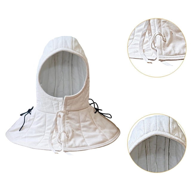 TISHITA Arming Cap Fashion Halloween Cosplay Accessory Lightweight Hood with Collier White
