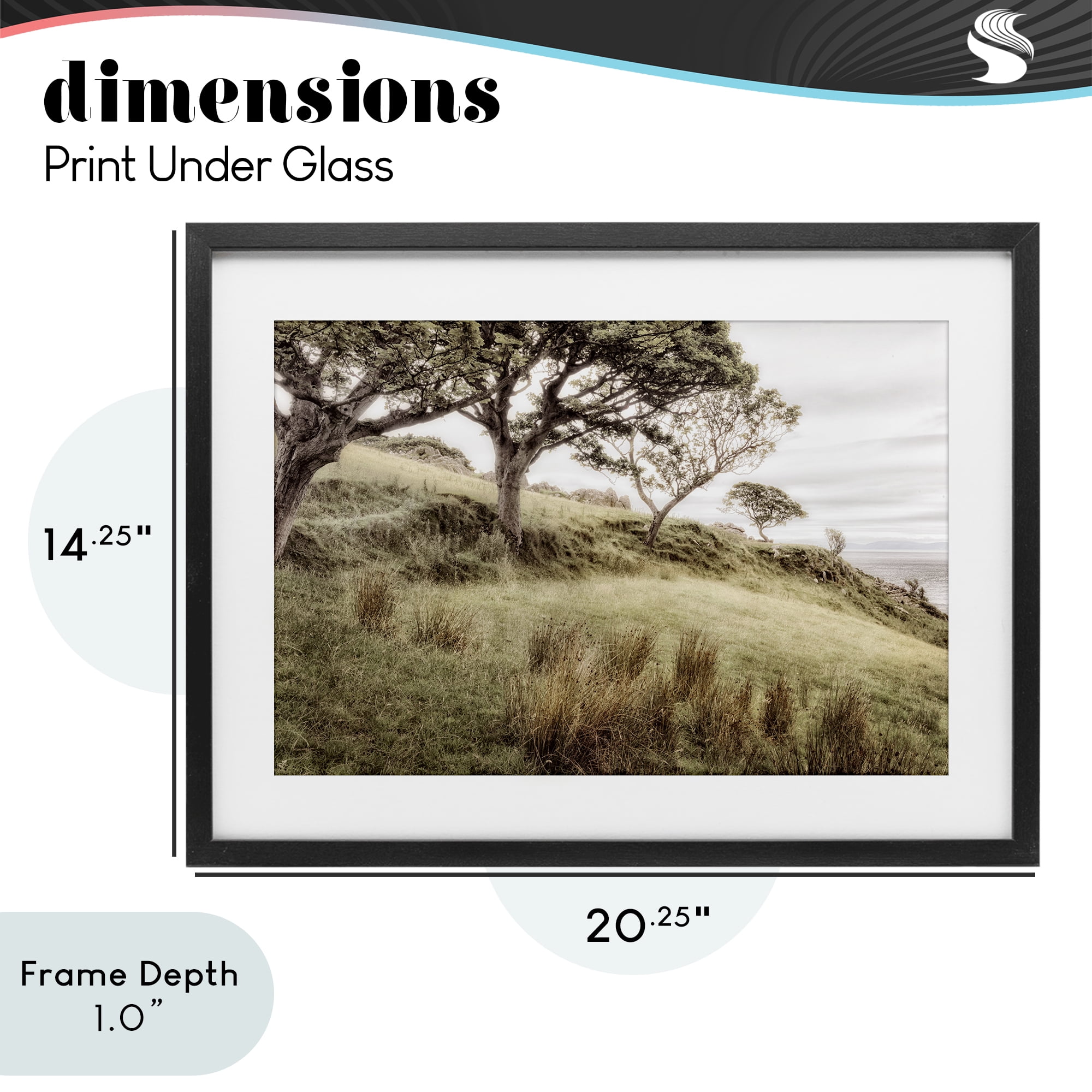 Stupell Industries Irish Hillside Landscape Black Framed Print Under Glass, design by Andy Amos
