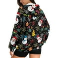 thumbnail image 5 of SCRAWLGOD Christmas Snowmen Women's Graphic Hoodies Zip Up Sweaters for Women Trendy Drawstring Women Outfits Fall Size XS Lightweight Oversized Hoodie Women Vacation, 5 of 7