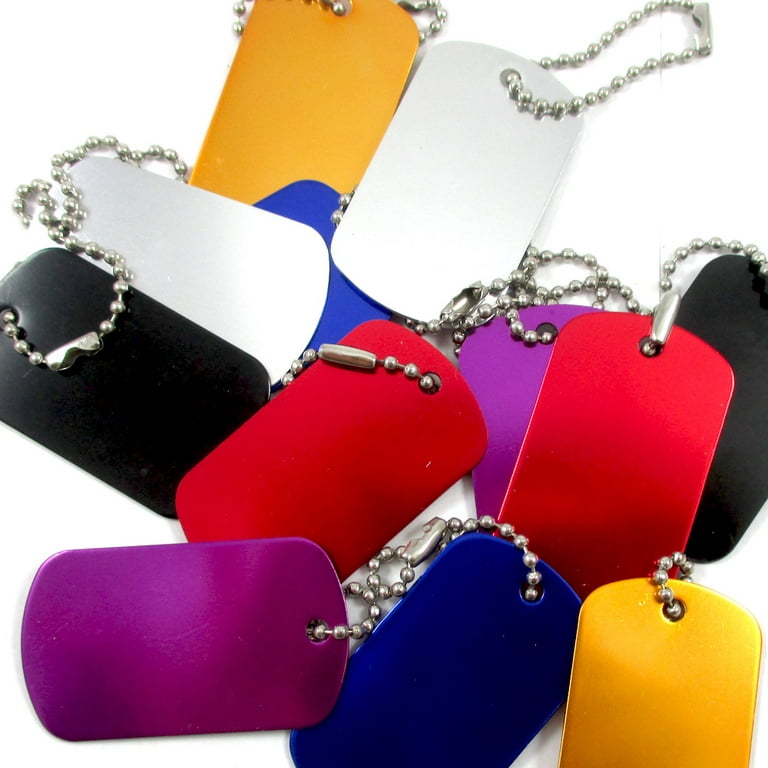 Anodized Aluminum Color Dog Tags (1.5 mm thick)