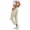 Beige women cargo pants elastic waist a1, variant on Cagogo Women Cargo Pants Elastic Waist with Pockets Casual Solid Basic Ankle Pants Regular Fit Drawstring Trousers for Outdoor Work Hiking Travel, Beige S