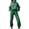 thumbnail image 2 of Fulijie Womens Sweatshirts & Hoodies,Women Solid Solor Casual Fashion Long Pants With Thick Sleeve Hoodie Suit, 2 of 7