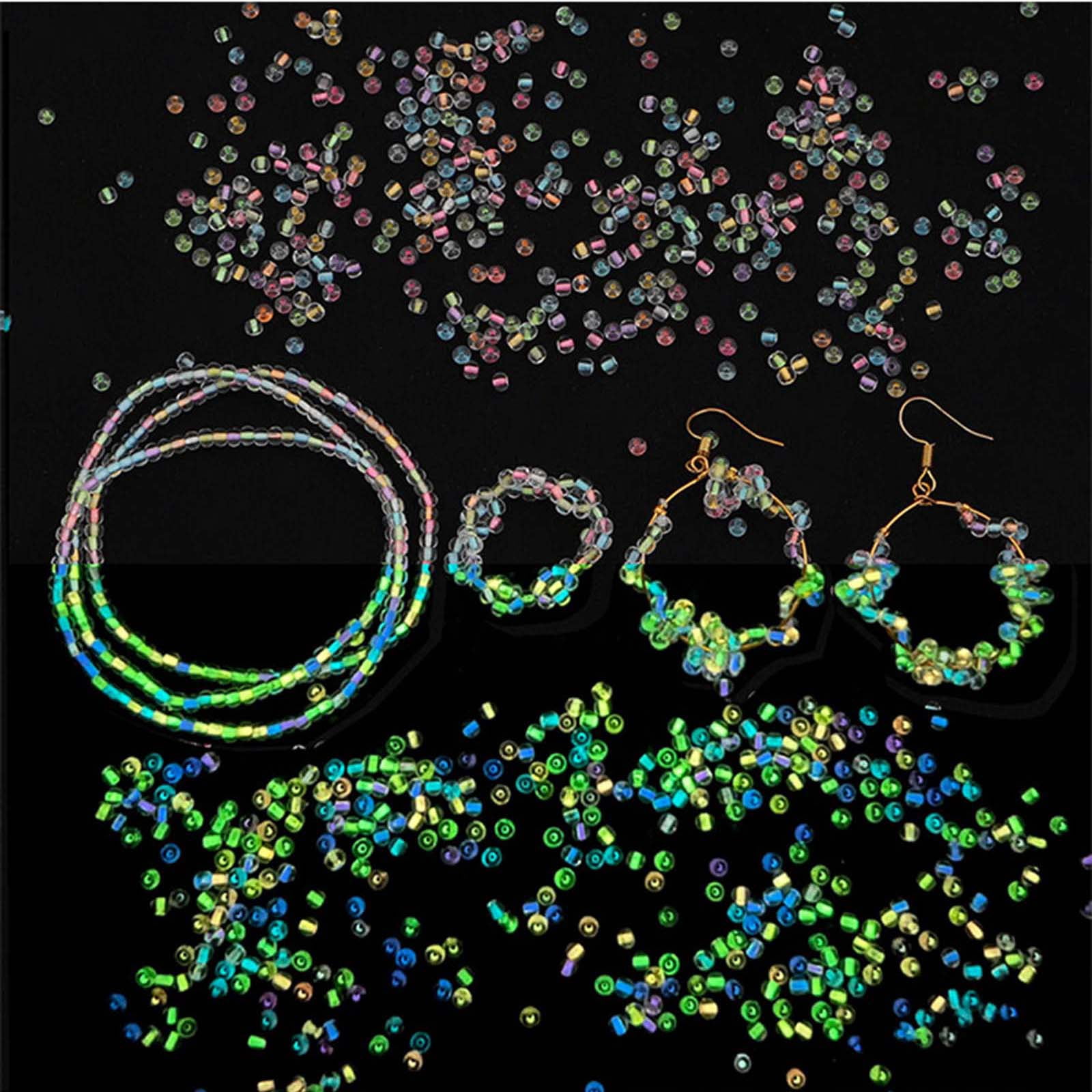 tegongse 660x Cylindrical Beads Hair Beads Glow in The Dark Acrylic Luminous Bead for Making Bracelet Necklace Ring Earring Craft