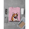 thumbnail image 3 of Corgi Peeking Out T-Shirt Men -Image by Shutterstock, Male Small, 3 of 4
