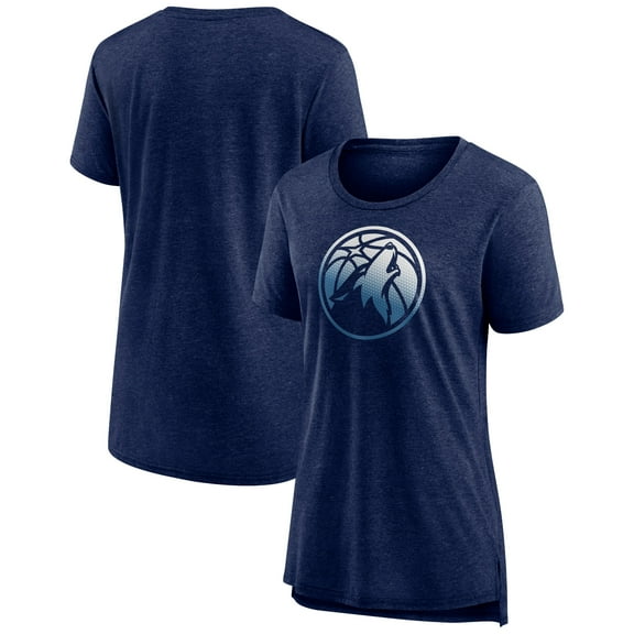 Women's Heather Navy Minnesota Timberwolves Gradient Logo Tri-Blend T-Shirt