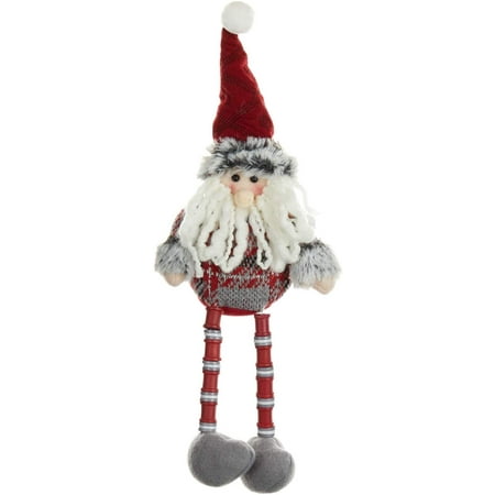 ReLive Plush Santa with Dangling Leg - 9.5 Inch Christmas Shelf Sitter