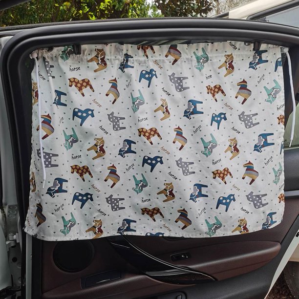 Parasol para coche, cortina, protección UV, accesorio de estilo automático para niños (Pony)