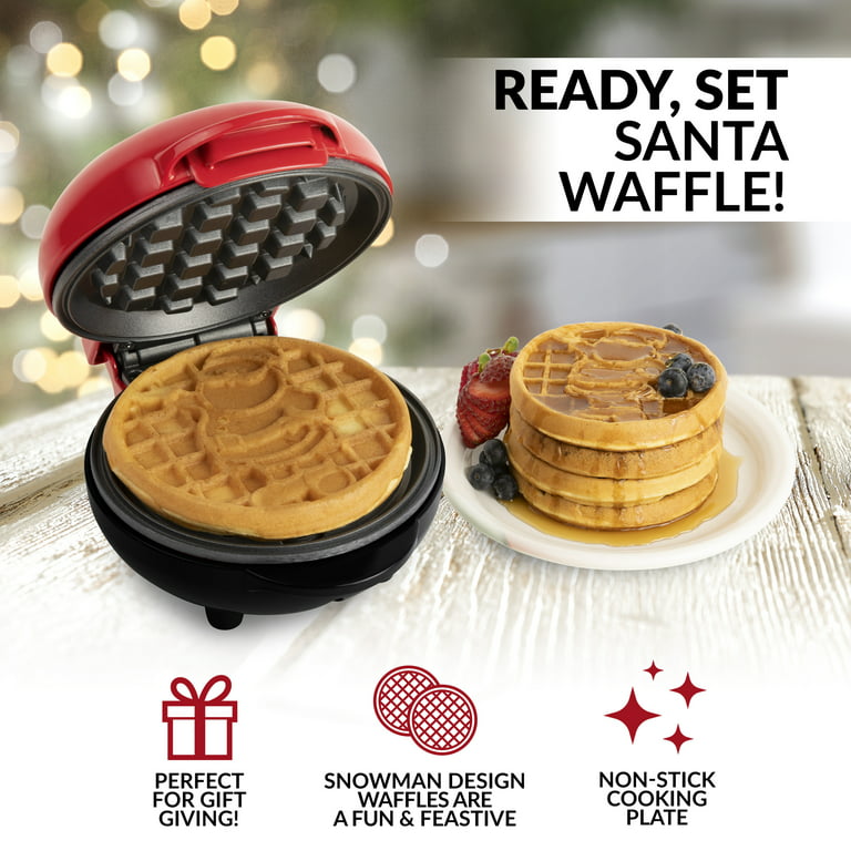 Christmas Holiday Waffle Maker w 6 Edible Food Markers- Make X-Mas  Breakfast Fun w Delicious Decorated Pancakes or Waffles- Electric Nonstick  Waffler