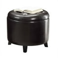 thumbnail image 2 of Convenience Concepts Designs4Comfort Pouf Rond en Similicuir Espresso, 2 of 5