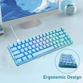 thumbnail image 4 of MK21 60% Mechanical Gaming Keyboard Mini Portable with Rainbow RGB Backlit Full Anti-Ghosting 61 Key Ergonomic Metal Plate Wired Type-C USB Waterproof for Typist Laptop PC Mac Gamer (Blue/Blue Switch), 4 of 7