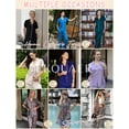 thumbnail image 2 of Ekouaer Pajamas for Women Set Button Up Sleepwear Cute Pjs Ruffle Sleeve Notch Collar Lounge Sets with Long Pants, 2 of 6