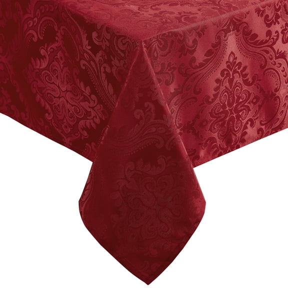 Elrene Home Fashions Caiden Elegance Damask Tablecloth, Red, 52" x 52" Square