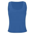thumbnail image 5 of Ladies Camisole Tops with Built in Padding Adjustable Thin Straps Light Soft Fabric Sleeveless Shirts for Travel Office Home Light Hiking Breathable Tank (Blue,L), 5 of 9