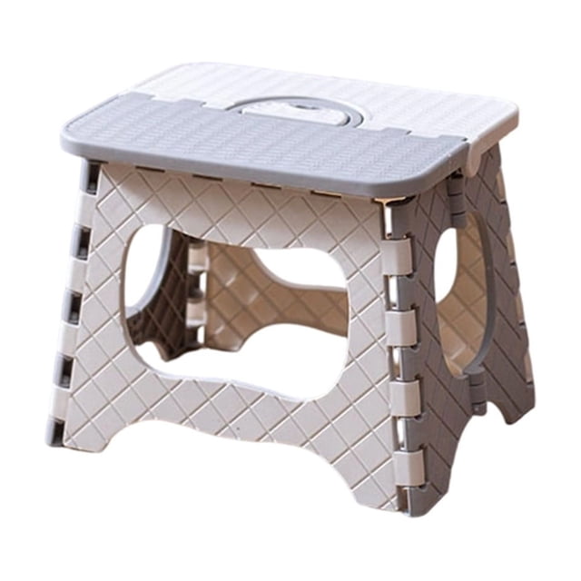 Grey Foldable Stool Portable Indoor Outdoor Small Stool Camping Stool For Adults 9.06X7.87X7.28 Inches Grey