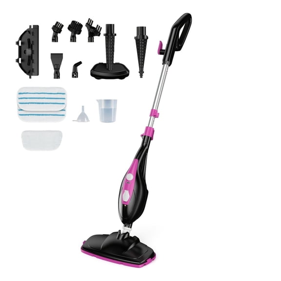 10-in-1 Steam Mop, 1550W Detachable Handheld Cleaner, 16FT Cord, Multi-Surface Floor Cleaner for Hardwood, Tile, Laminate & Carpets