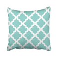 thumbnail image 1 of RYLABLUE Decorative Mint Green and White Moroccan Quatrefoil Design Throw Pillow Classic Stripes Pattern For Decoration Pillow Case Zipper Cover Brief Design PillowcaseSize 18x18 inches, 1 of 1