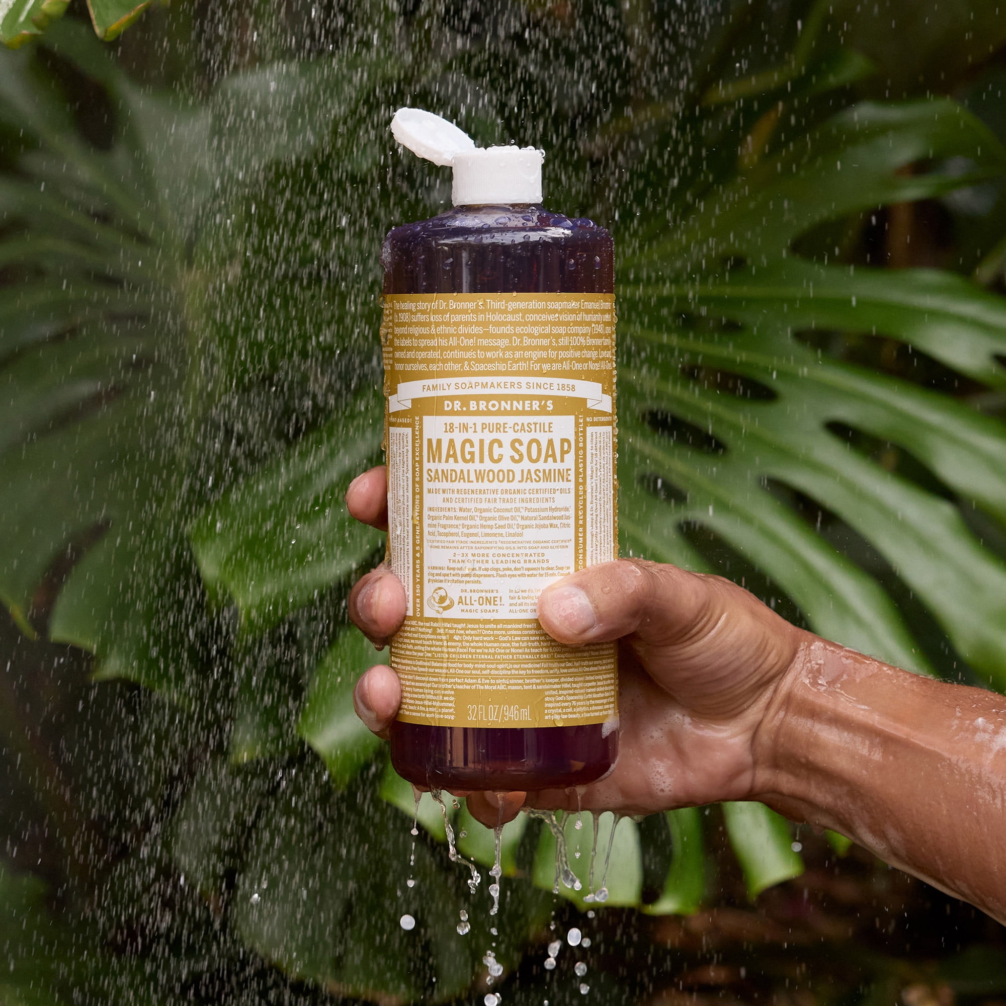 Dr.Bronner's Magic Soap, Sandalwood Jasmine, Pure-Castile Body Wash Liquid Soap, 32 fl oz
