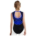 thumbnail image 5 of Sholeno Kids Girls Sparkly Gymnastics Leotard Sleeveless Crisscross Back Ballet Dance Bodysuit Shiny Activewear Blue 8, 5 of 6