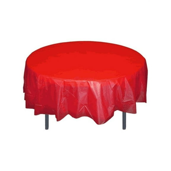 *12 Count* Red 84" Round Plastic Tablecloths