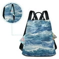 thumbnail image 5 of FORMRS Women's Travel Backpack Purse Anti-Theft Hidden Pockets Casual Shoulder Bag, Blue Watercolor Ocean Waves, 5 of 7