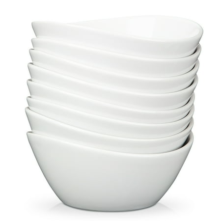 

DSstyles Cereal Bowls-18 Ounce Soup Bowls with Curve Shaped Design for Salad Dessert Set of 8