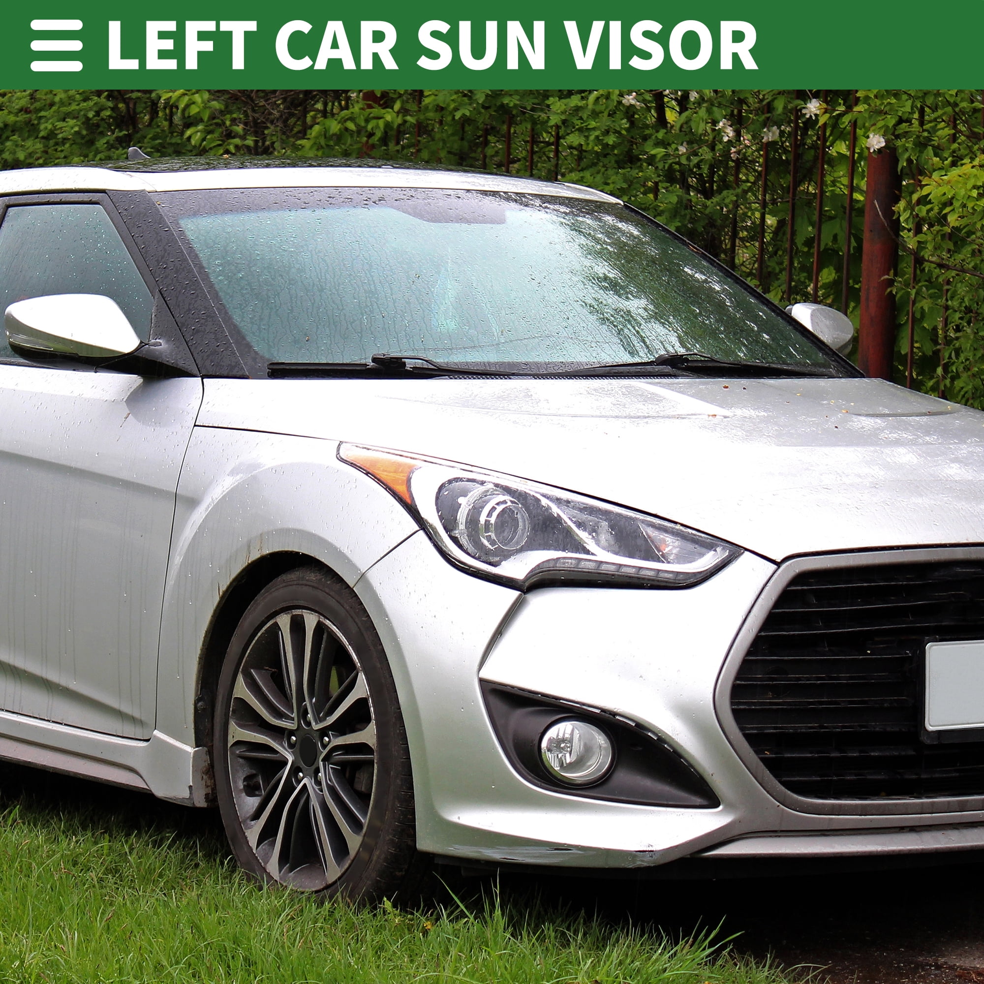 Magimaker Gray Driver Side Sun Visor Replacement For Hyundai Veloster 2012-2016 - Left Side, W/ Mirror