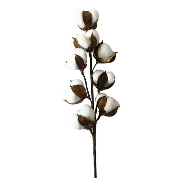 56cm 8 Cotton Boll Dried Cotton Stems Cotton Tree Branch Artificial Flowers for Home Wedding
