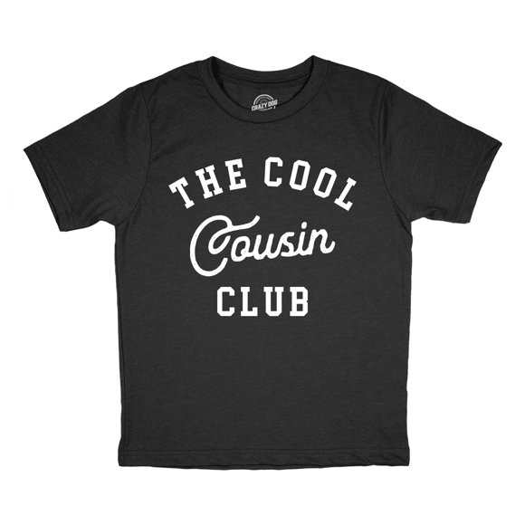 T-shirt Jeunesse The Cool Cousin Club Drôle Famille Élargie Cousins Blague Tee pour Enfants (Heather Black - Cool Cousin Club) - S