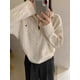 thumbnail image 1 of HOUZHOU Y2k Vintage Streetwear Knitted Pullovers Women Korean Style Casual Losse Zipper Solid Embroidery Sweater Autumn 2024, 1 of 5