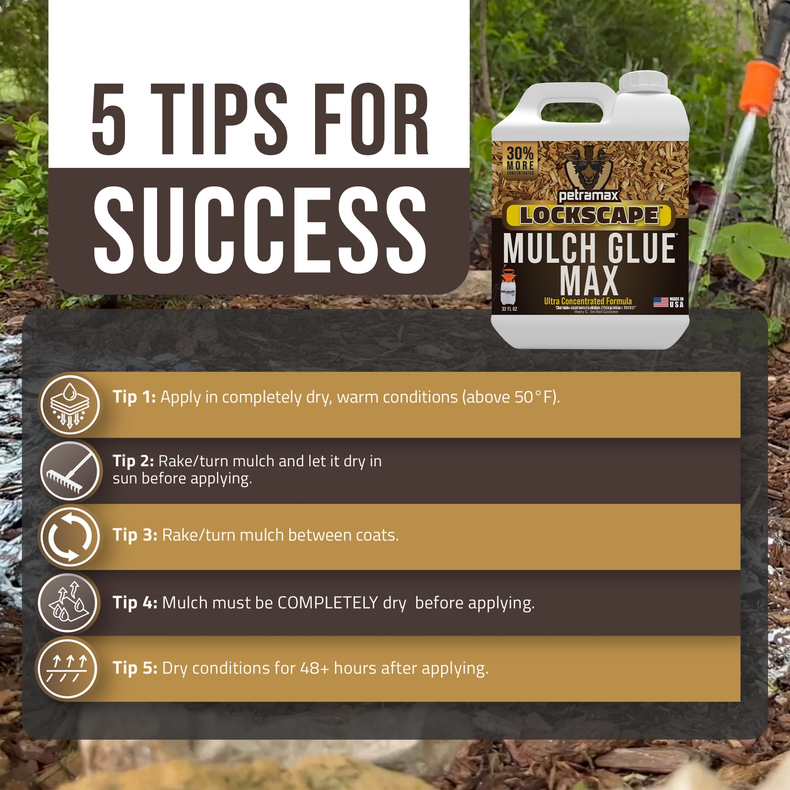 Petramax Mulch Glue for Landscaping Max Concentrate Pea Gravel & Rock Glue, 32 fl oz
