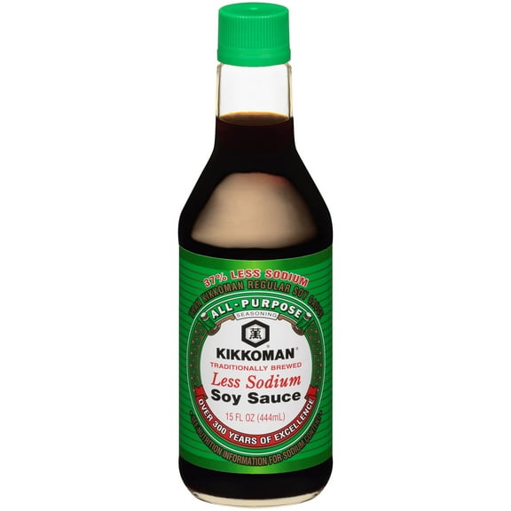( 2 Pack )Kikkoman Less Sodium Soy Sauce 15 Fl. Oz. Bottle