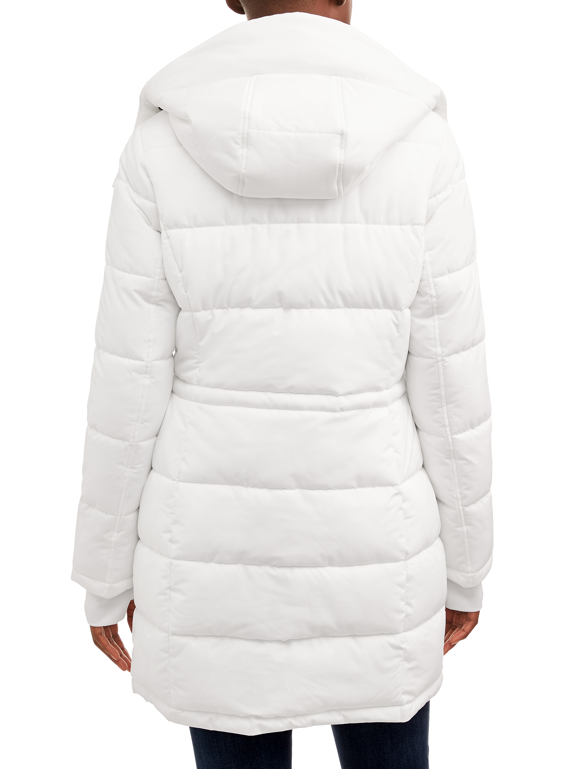 F.O.G. Women's Long Puffer with Snap Front Closure - image 3 of 4