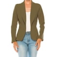 thumbnail image 5 of Women's Casual Solid Office Work Wear Long Sleeve Fitted Open Front Blazer Jacket, 5 of 8