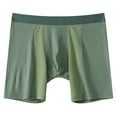 thumbnail image 2 of Afuyipoi Long Boxer for Men,Breathable Mesh Side Split Four Corners Solid Color Underpants Green M, 2 of 3