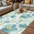 thumbnail image 2 of Fsddascl Teal Blue Flower Outdoor Rug for Patio/Deck/Porch, Non-Slip Large Area Rug 5 x 8 Ft, Abstract Garden Botanical Leaves Indoor Outdoor Rugs Washable Area Rugs, Reversible Camping Rug Carpet, 2 of 5