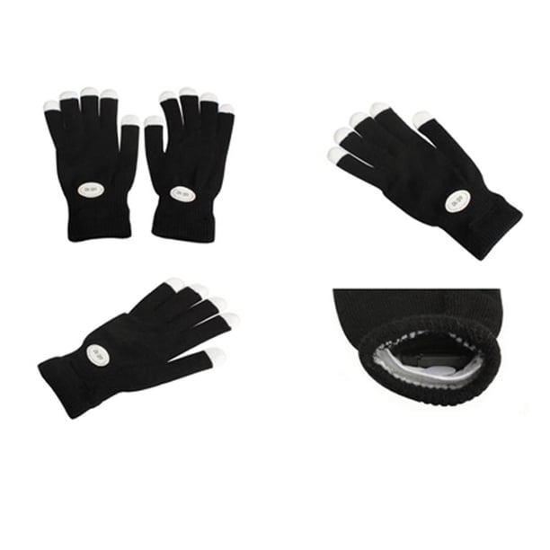 Guantes intermitentes Glow 7 Mode LED Rave Light Finger Lighting Mitt Black Ndcxsfigh Libre de BPA