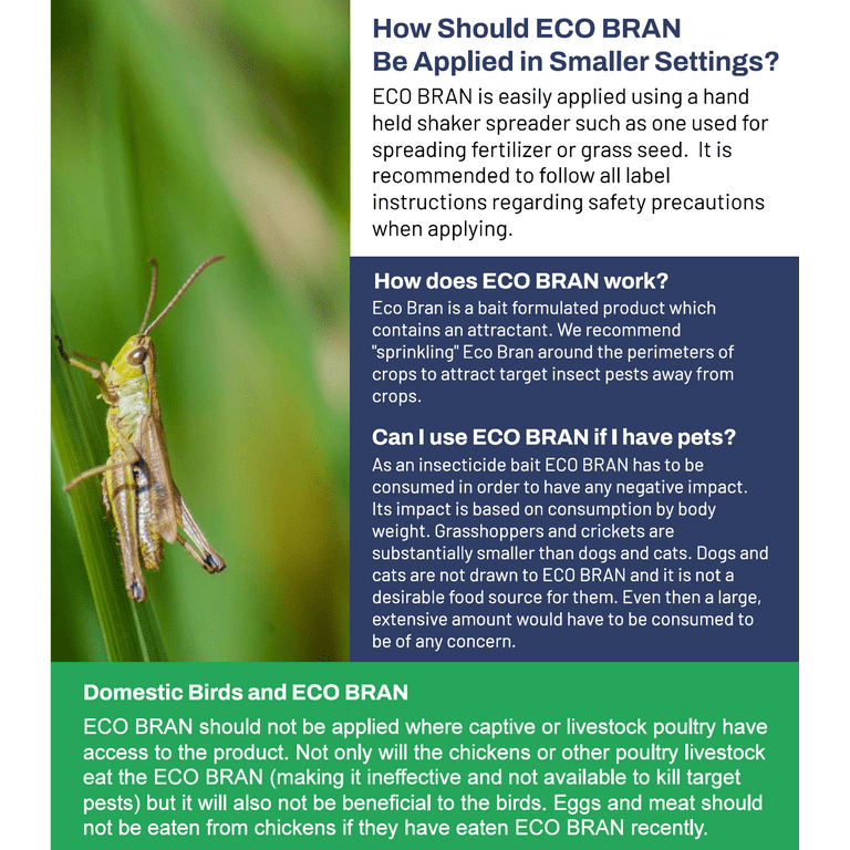 Eco-Bran Grasshopper Cricket Bait Contains 2% Carbaryl
