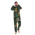 thumbnail image 3 of Odeerbi Christmas Onesie Pajamas for Family Holiday Sleep Jumpsuit Long Sleeve Family Christmas Pajamas Matching Sets Dad Fashion Printed Hooded Jumpsuit Sleepwear PJs Set Green, 3 of 5