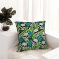 thumbnail image 6 of Pofeuu Skull and Palm Leaves Print Double-sided plush pillowcase Square Throw Pillow Covers Pillows Cover for Living Room Bedroom Sofa Couch Cushion Cover（No pillow core）-16"x16", 6 of 7